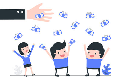 Money showering individuals. Featured image for the ABLE account article