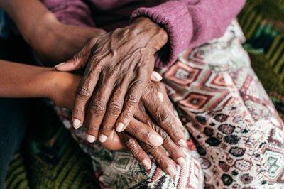 Holding mom's hands
